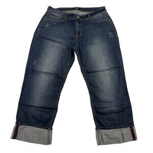 Kensie Jeans Womens Size 30 Blue Tomboy Cropped Straight Medium Wash Denim